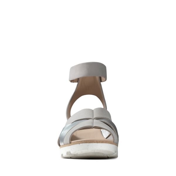 Clarks Womens Rene Daisy Sandals Silver | CA-1489562